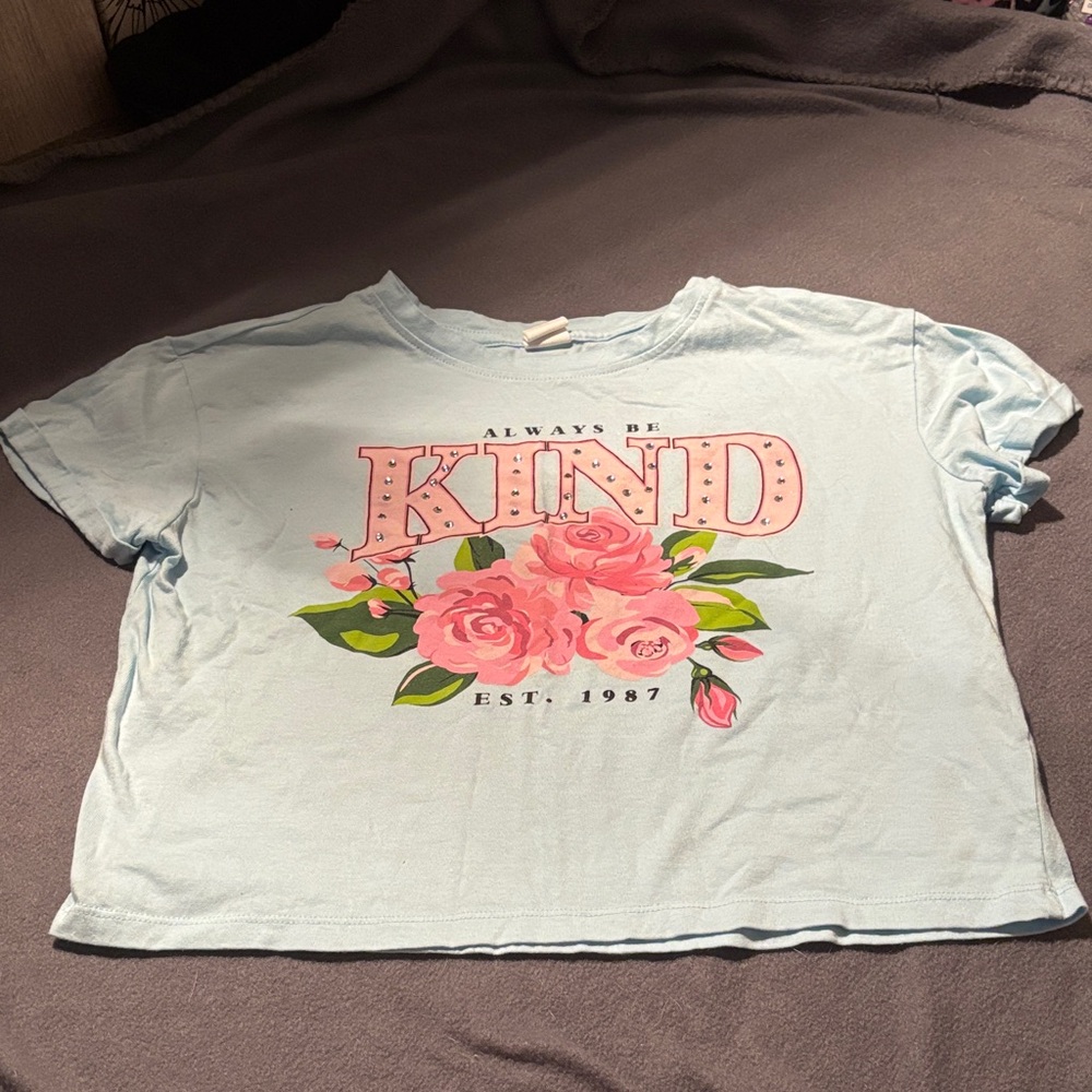 Charming Light Blue 'Always Be Kind' Kids T-Shirt